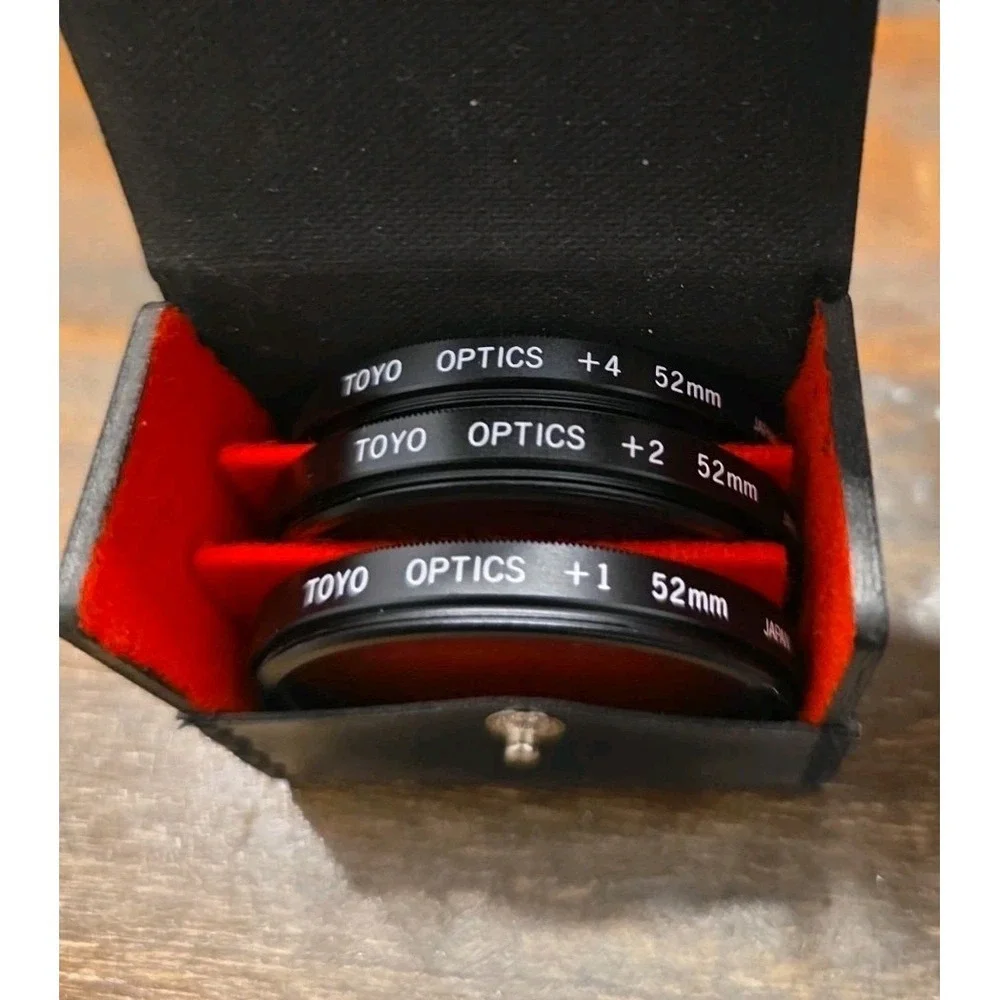 Vintage Toyo Optics 52mm Close-Up / Macro Filter Set (+1, +2, +4) with Case